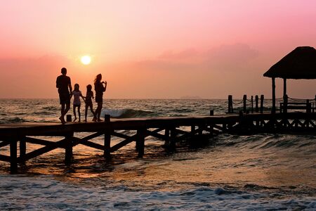 Couple enjoying a sunset